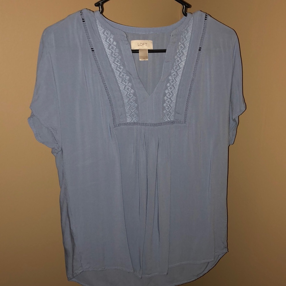 Light blue flowy top